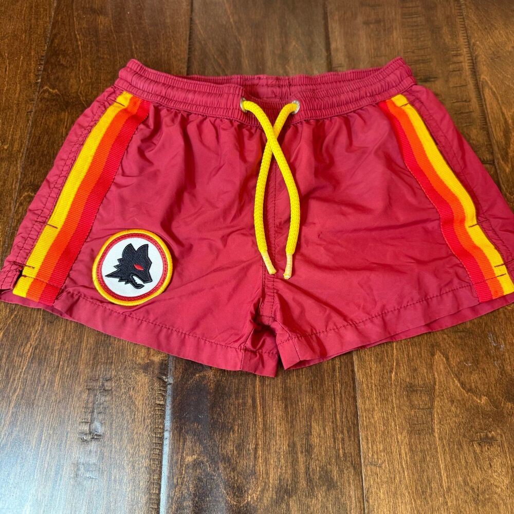 MC2 Saint Barth x AS Roma Lupetto Wolf Swim Trunks Boys size 6 Limited Edition